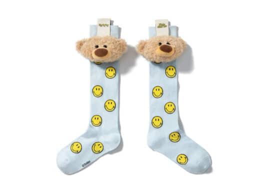 13De Marzo Allover Smiley Palda Bear Head Socks Blue