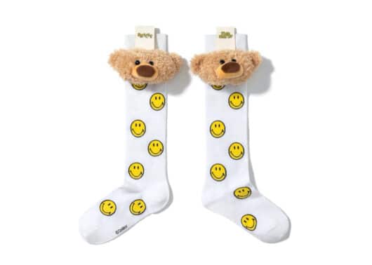 13De Marzo Allover Smiley Palda Bear Head Socks White