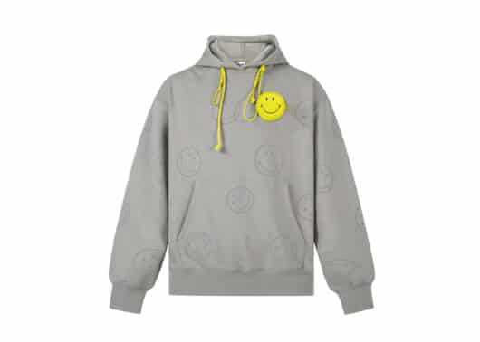 13De Marzo Allover Smiley Palda Bear Hoodie Dawn Grey - Image 2
