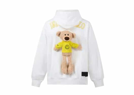 13De Marzo Allover Smiley Palda Bear Hoodie White