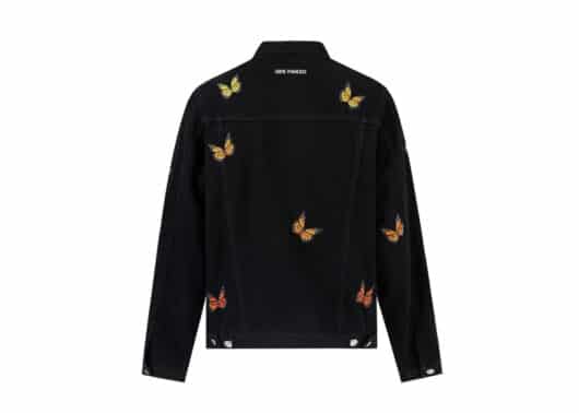 13De Marzo Butterfly Embroidered Denim Jacket Black - Image 2