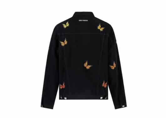 13De Marzo Butterfly Embroidered Denim Jacket Black