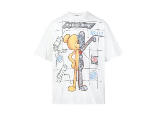 13De Marzo Palda Bear Robot Illustrated Tee White