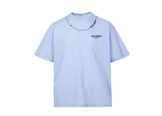 13De Marzo Pearl Necklace Tee Blue