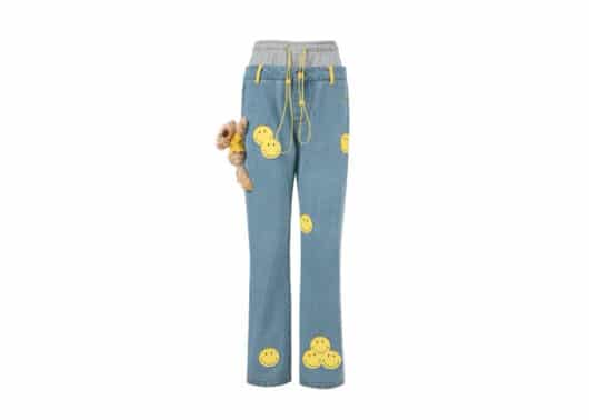 13De Marzo Smiley Leather Patch Palda Bear Jeans Blue