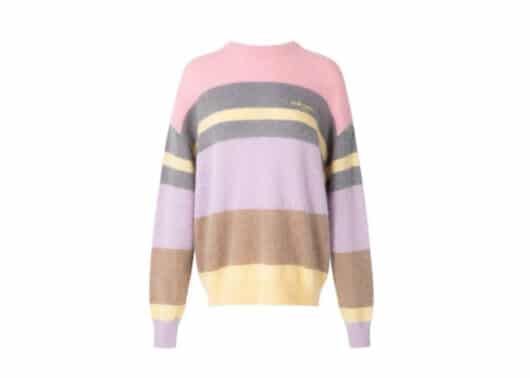 13De Marzo Teddy Bear Mohair Stripe Sweater Orchid Bloom Purple - Image 2