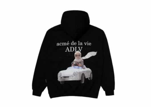 ADLV Baby Face Sports Car Girl Hoodie Black - Image 2