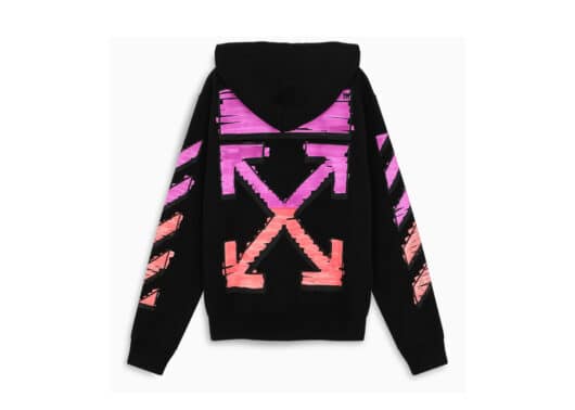 Off White Marker Slim Zip Hoodie Black Fuchsia