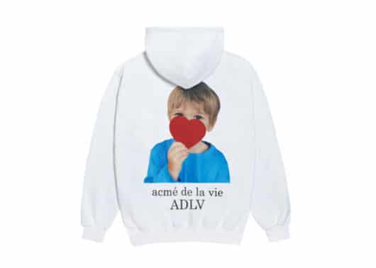 ADLV Baby Face Heart Boy Zip Hoodie White