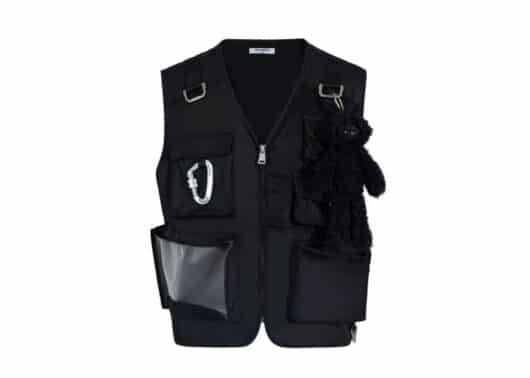 13De Marzo Palda Bear Function Mesh Cloth Patch Waistcoat Black