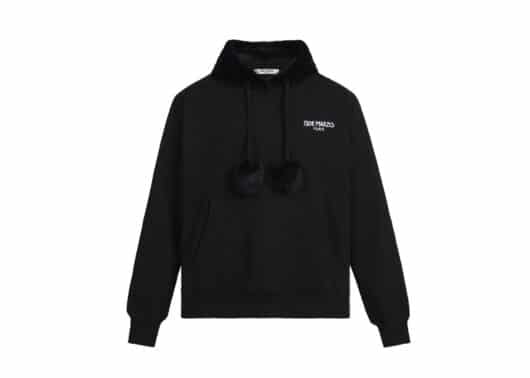 13De Marzo Rabbit Ear Fur Hoodie Black - Image 2