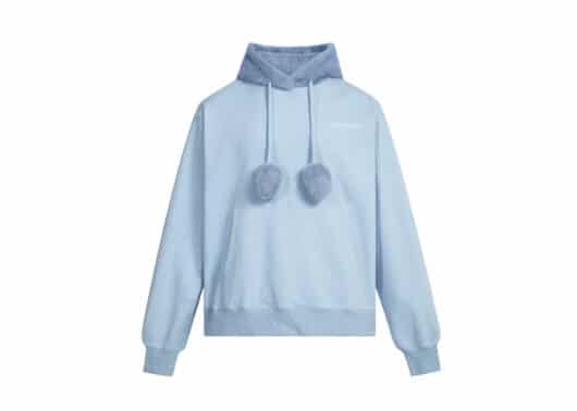 13De Marzo Rabbit Ear Fur Hoodie Blue - Image 2