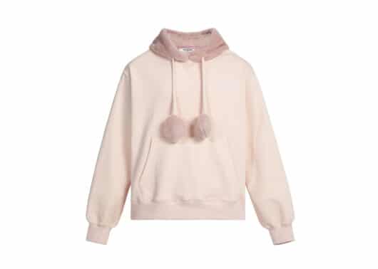 13De Marzo Rabbit Ear Fur Hoodie Pink