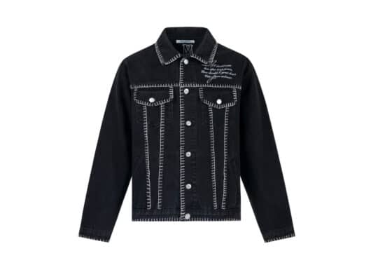 13De Marzo Suture Palda Bear Denim Jacket Black - Image 2