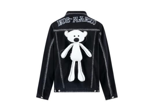 13De Marzo Suture Palda Bear Denim Jacket Black