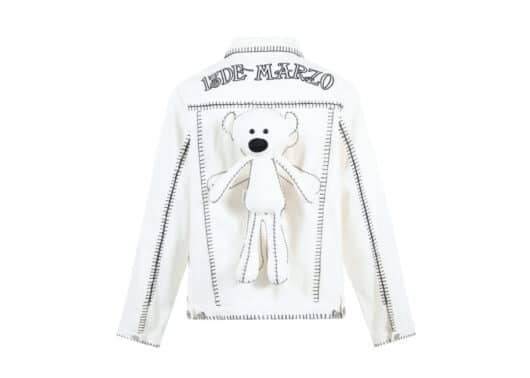 13De Marzo Suture Palda Bear Denim Jacket White