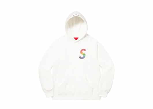 Supreme Swarovski S Logo Hooded Sweatshirt White