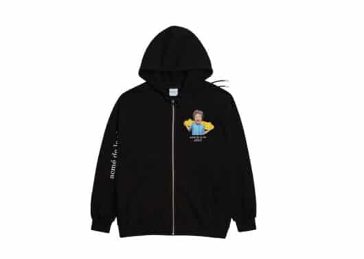 ADLV Baby Face Skateboard Boy Zip Hoodie Black