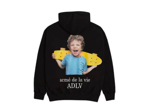 ADLV Baby Face Skateboard Boy Zip Hoodie Black - Image 2