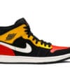 Air Jordan 1 Mid Black Amarillo Orange