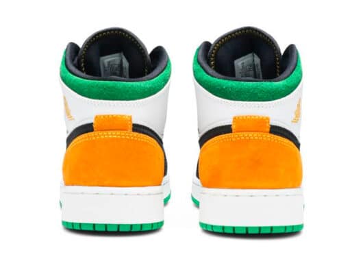 Air Jordan 1 Mid SE White Laser Orange Lucky Green (GS) - Image 3