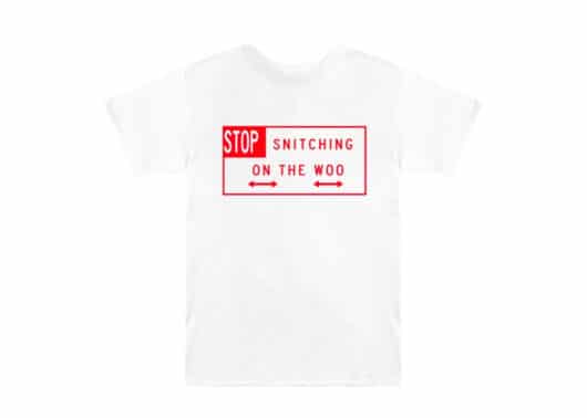 Pop Smoke x Vlone Stop Snitching T-shirt White/Red