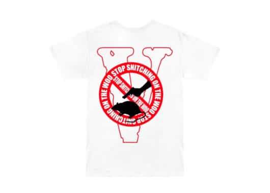 Pop Smoke x Vlone Stop Snitching T-shirt White/Red