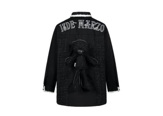 13De Marzo Palda Bear Patch Tweed Shirt Black