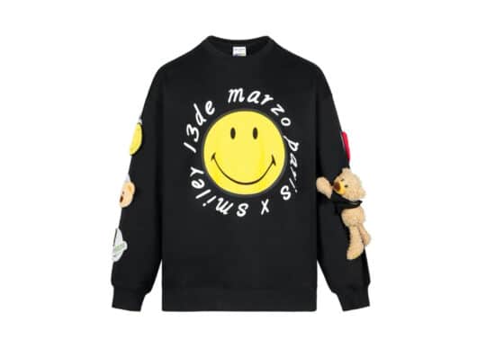 13De Marzo Palda Bear Velcro Patch Crewneck Black