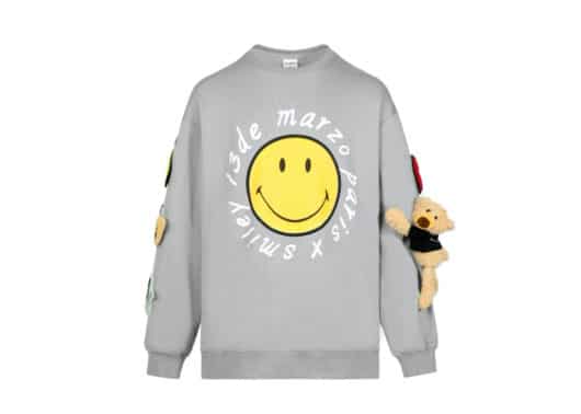 13De Marzo Palda Bear Velcro Patch Crewneck Grey
