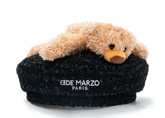 13De Marzo Tweed Palda Bear Beret Black