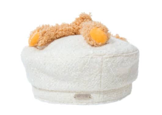 13De Marzo Tweed Palda Bear Beret White