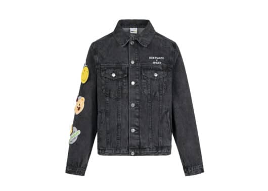 13De Marzo Palda Bear Velcro Patch Denim Jacket Black