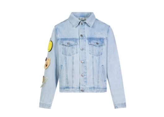13De Marzo Palda Bear Velcro Patch Denim Jacket Blue - Image 2