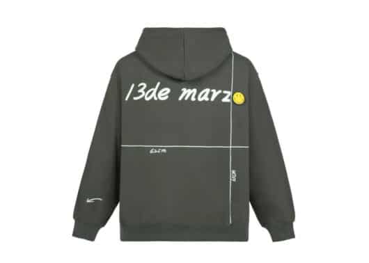 13De Marzo Palda Bear Velcro Patch Ballon Hoodie Dark Gull Gray - Image 2