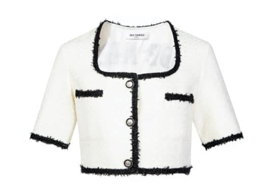 13De Marzo Tweed Palda Bear Tops White - Image 2