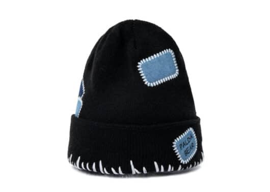 13De Marzo Patchwork Denim Palda Bear Beanie Black - Image 2