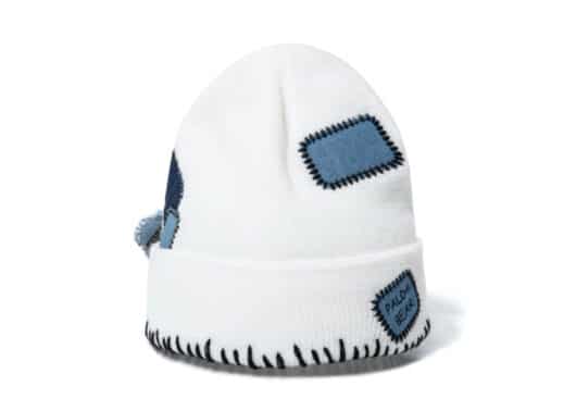 13De Marzo Patchwork Denim Palda Bear Beanie White - Image 2