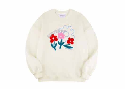 Ambler Flower Crewneck Ivory AMM912