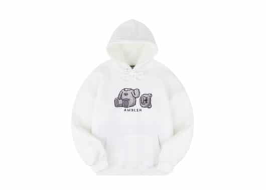 Ambler Oops Bear Hoodie White AHP701