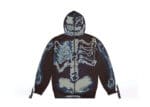 cactus jack for fragment skeleton graffiti full zip hoodie