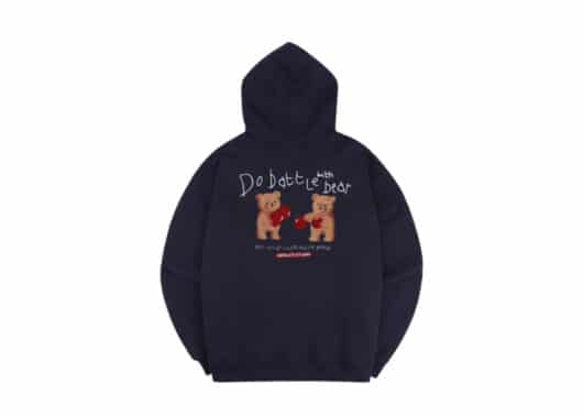 Ambler Do Battle With Bear Hoodie Navy AHP811