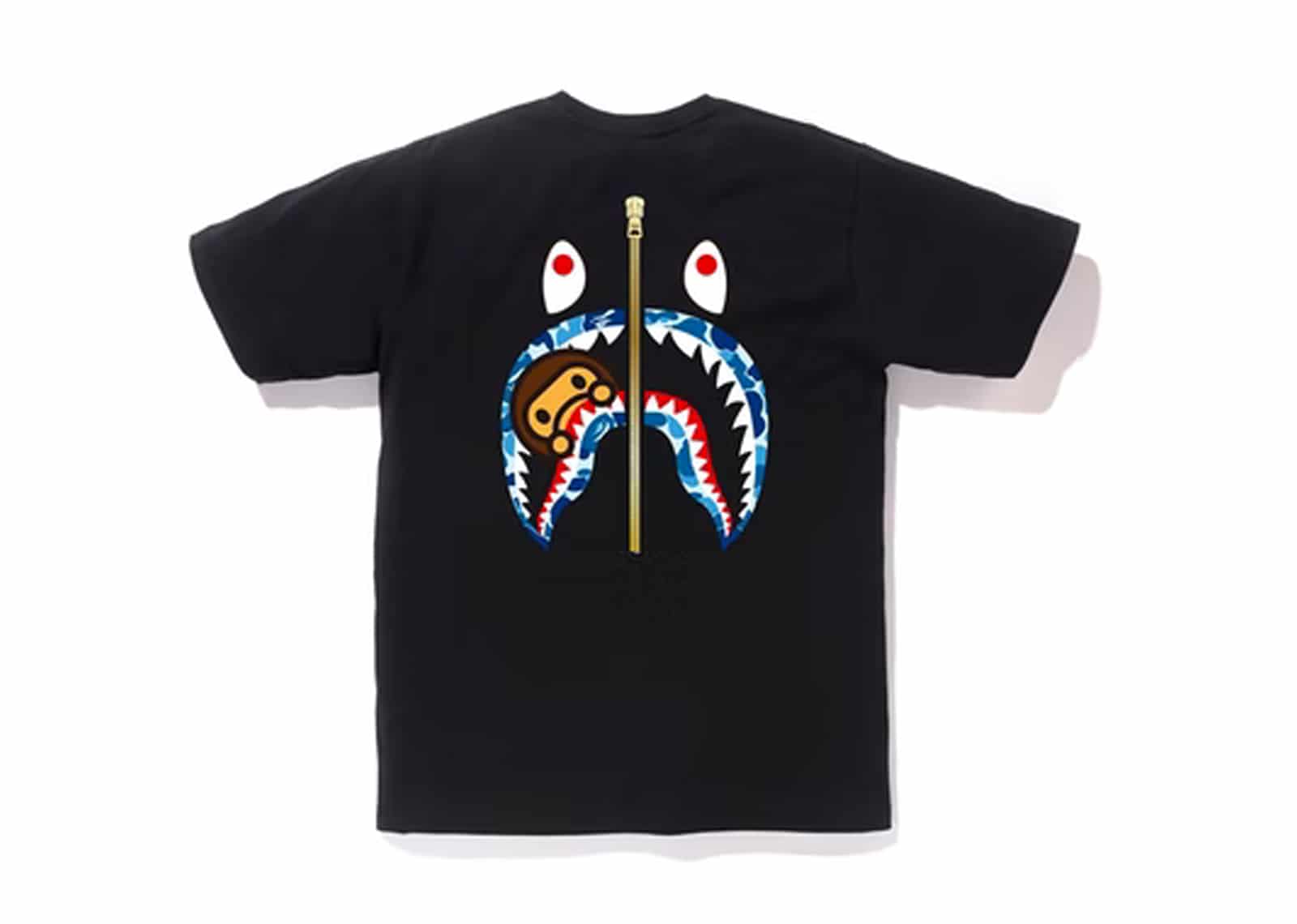 Buy BAPE Blue ABC WGM Milo Gold Zip Shark Tee Black Online in Australia ...