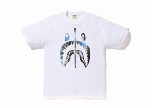 BAPE Tie Dye Shark Tee White/Blue