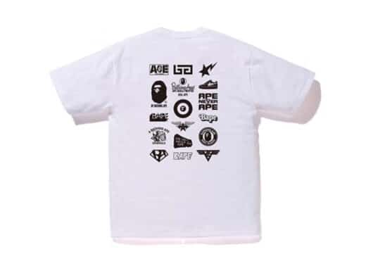 Bape Bicolor Multi Logo Tee White/Black