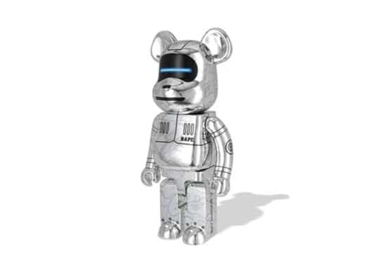 Bearbrick x BAPE x Hajime Sorayama Baby Milo 1000% Silver