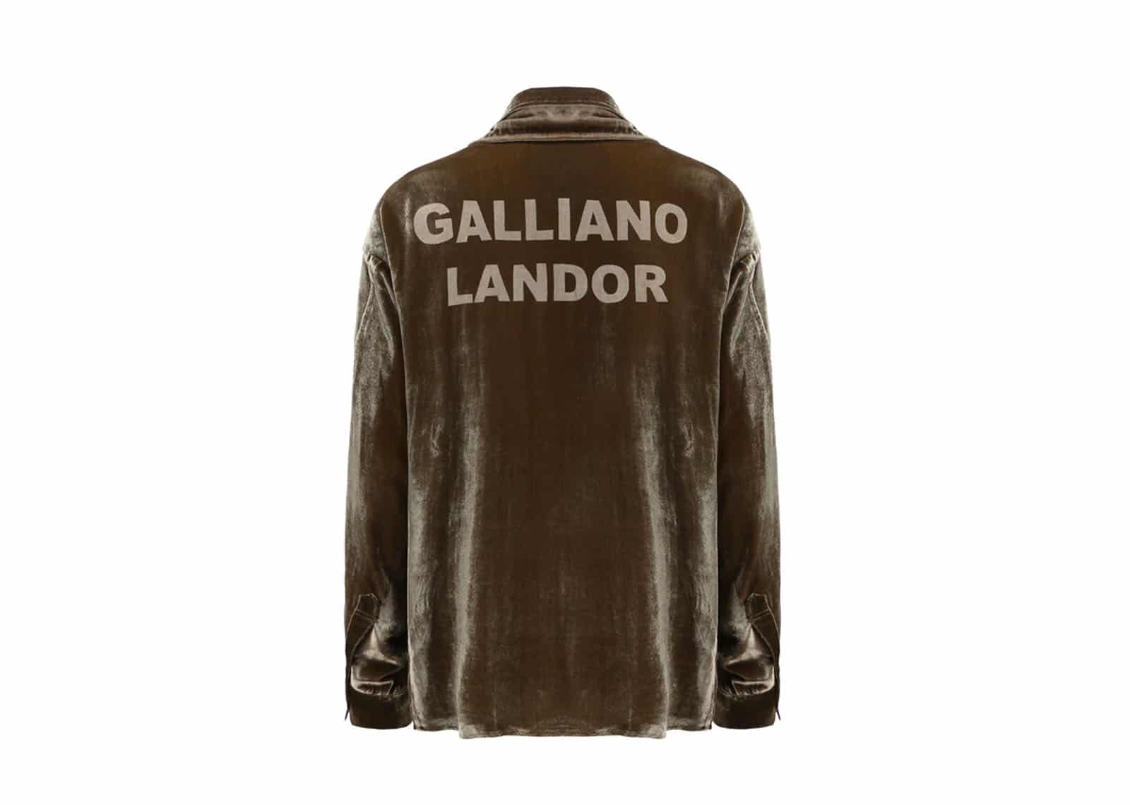 Buy Galliano Landor DoublePocket Silk Velvet Shirt Green Online in