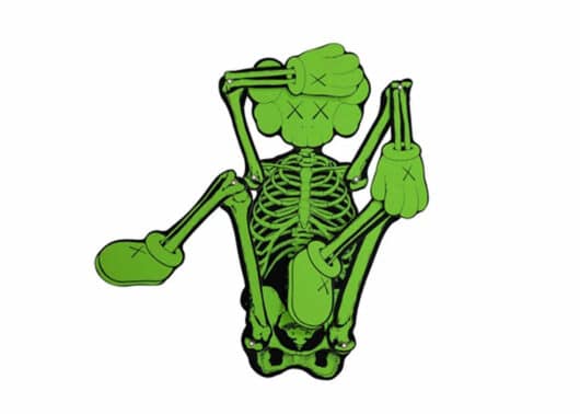 KAWS Skeleton Board Cutout Ornament Green - Image 2