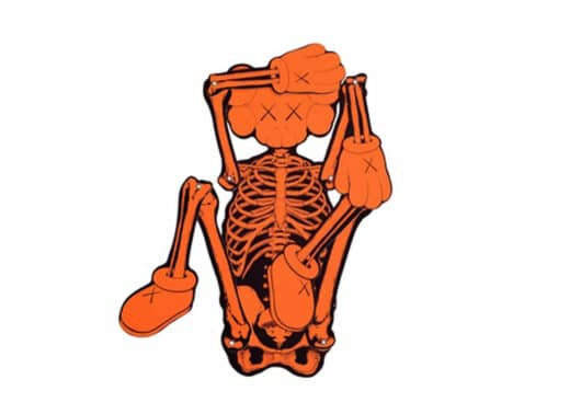 KAWS Skeleton Board Cutout Ornament Orange - Image 2