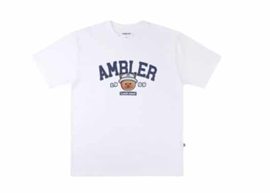 Ambler Bucket Bear Tee White AS826